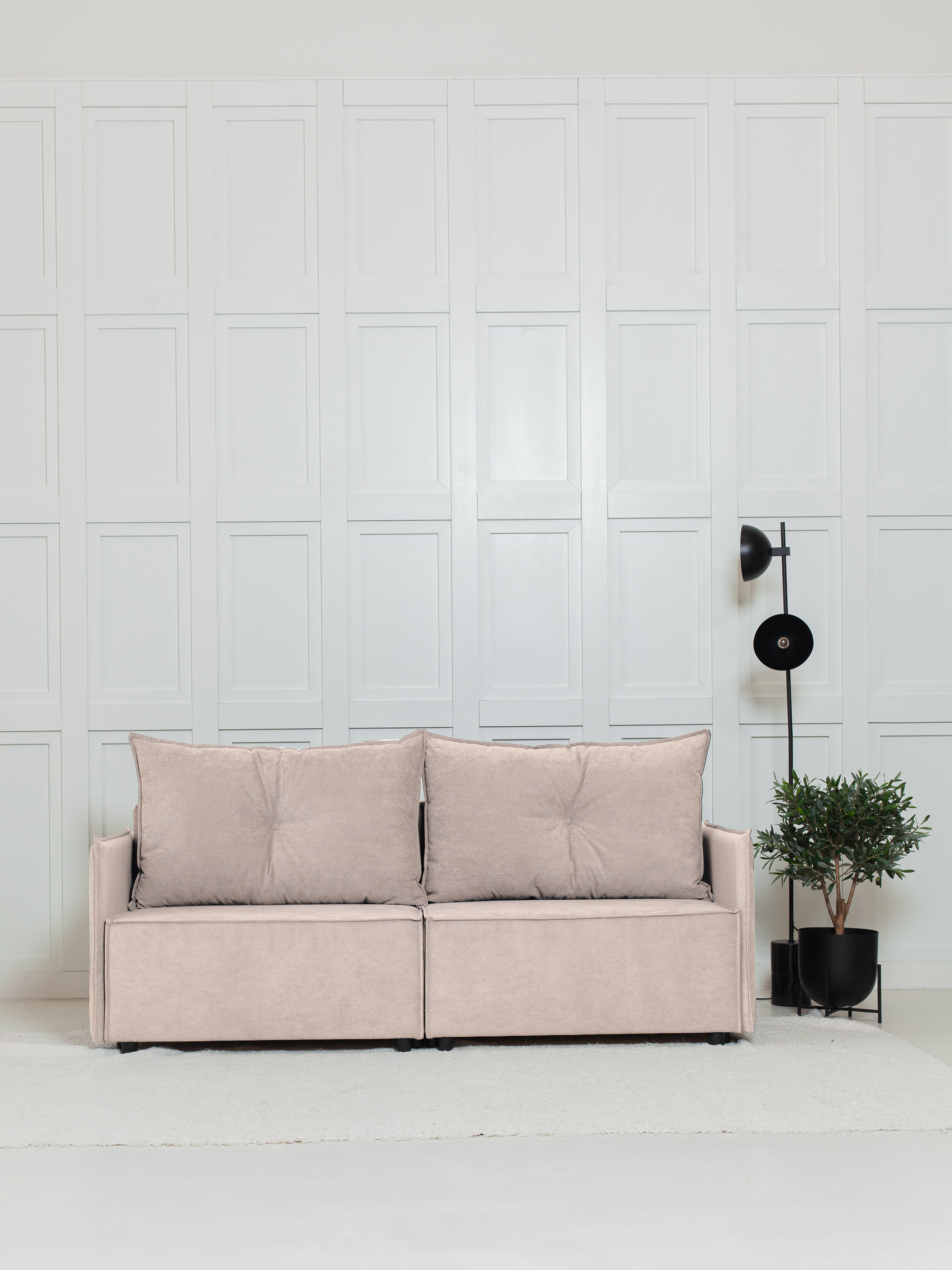 Изображение товара Диван раскладной Cityhd Гонконг Слим 200x90x80 см велюр бежевый