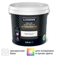 Изображение товара Эмаль для пола Luxens полуглянцевая прозрачная база С 0.9 кг