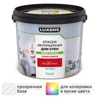 Изображение товара Краска для стен Luxens матовая прозрачная база С 5 л для ярких насыщенных цветов