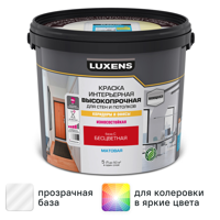 Изображение товара Краска для стен LUXENS моющаяся матовая прозрачная база 5л