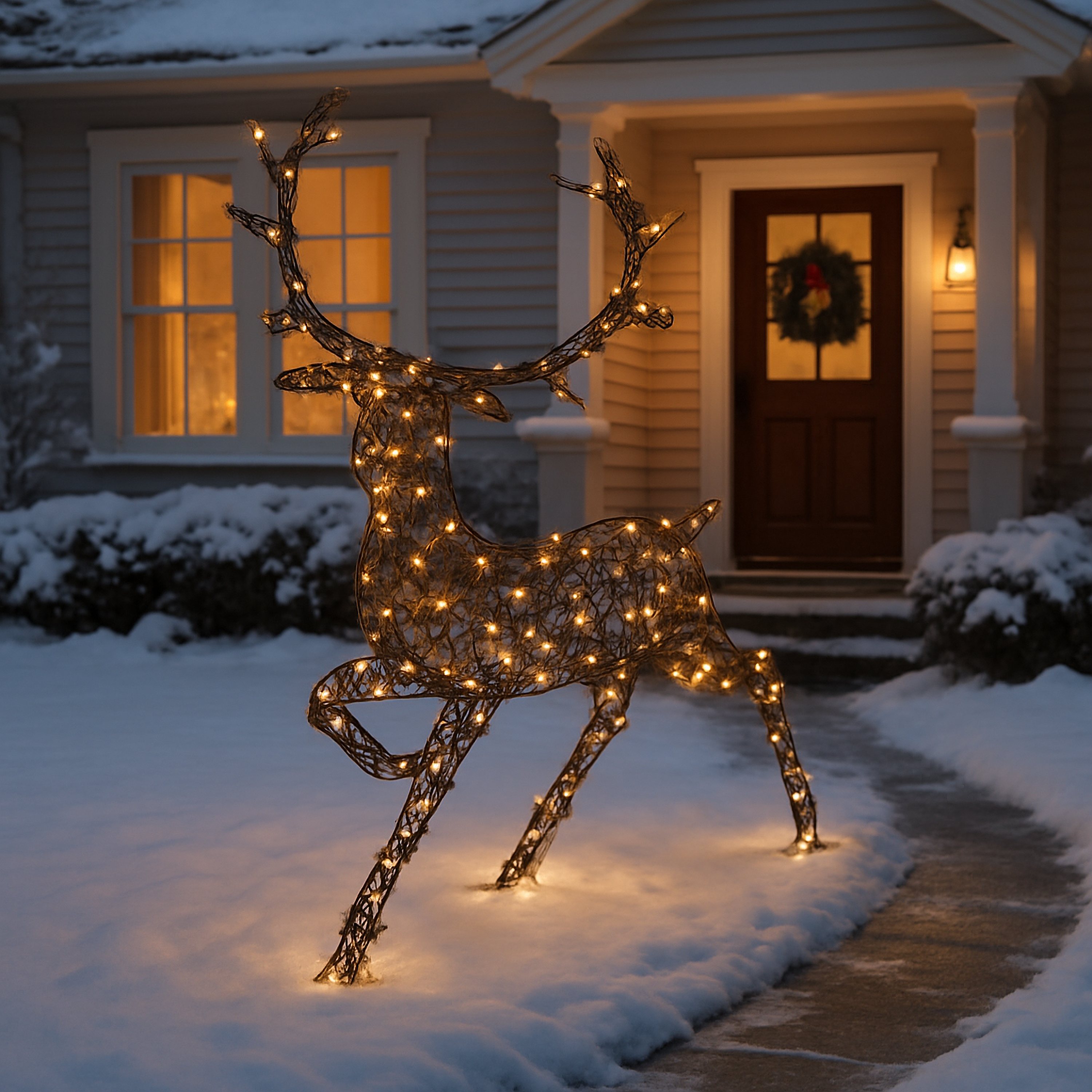 Изображение товара Фигура садовая светодиодная Christmas «Олень папа» h140 см свет белый