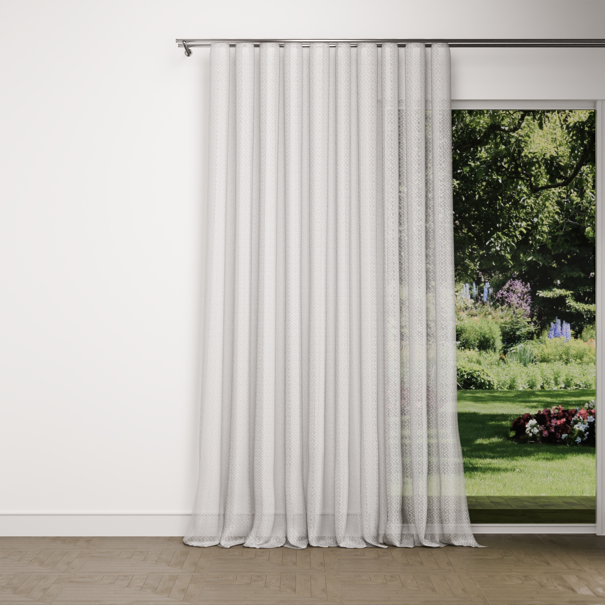 Изображение товара Тюль на ленте Miamoza Снежок 300x280 см белый однотонный для интерьера