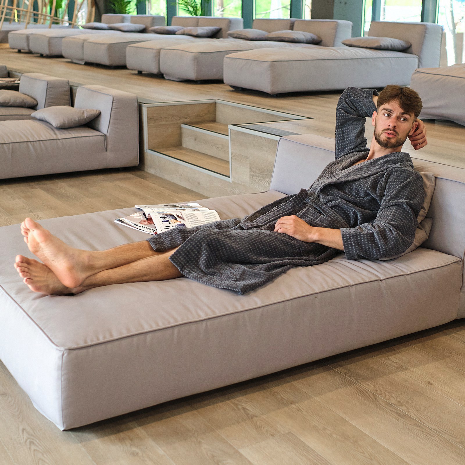 Изображение товара Банный халат Lovelife 7528495 размер 56 цвет серый