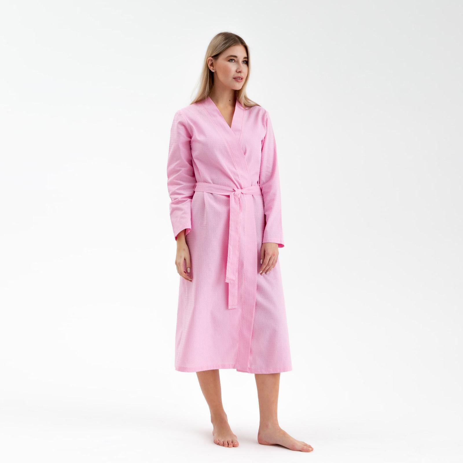 Изображение товара Вафельный женский удлинённый халат ЭКОНОМЬ И Я 5045741 розовый