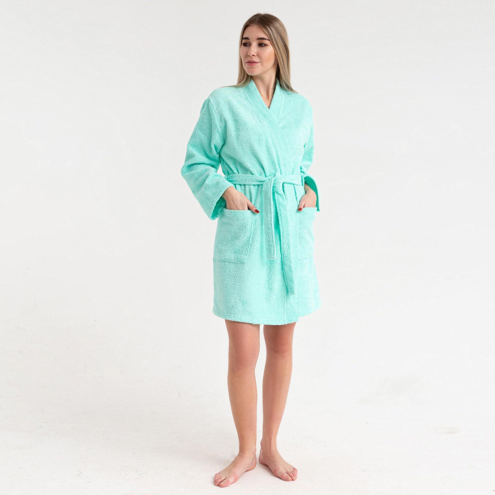 Изображение товара Халат махровый Экономь и Я 4560879 женский размер 46-48 цвет фиолетовый