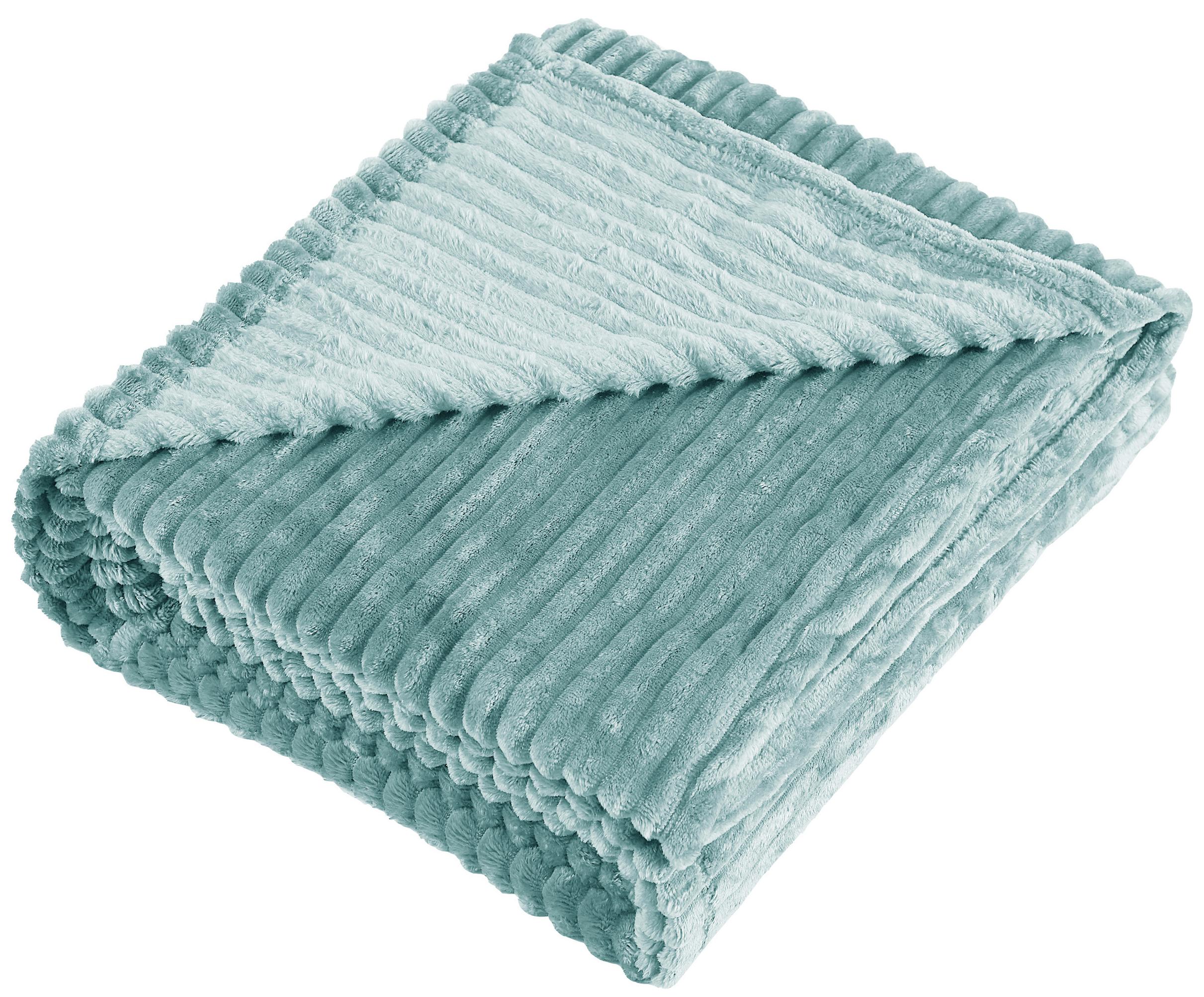 Изображение товара Плед Line 150x200 см велсофт голубой Celadone 4 - стильный и теплый аксессуар для дома