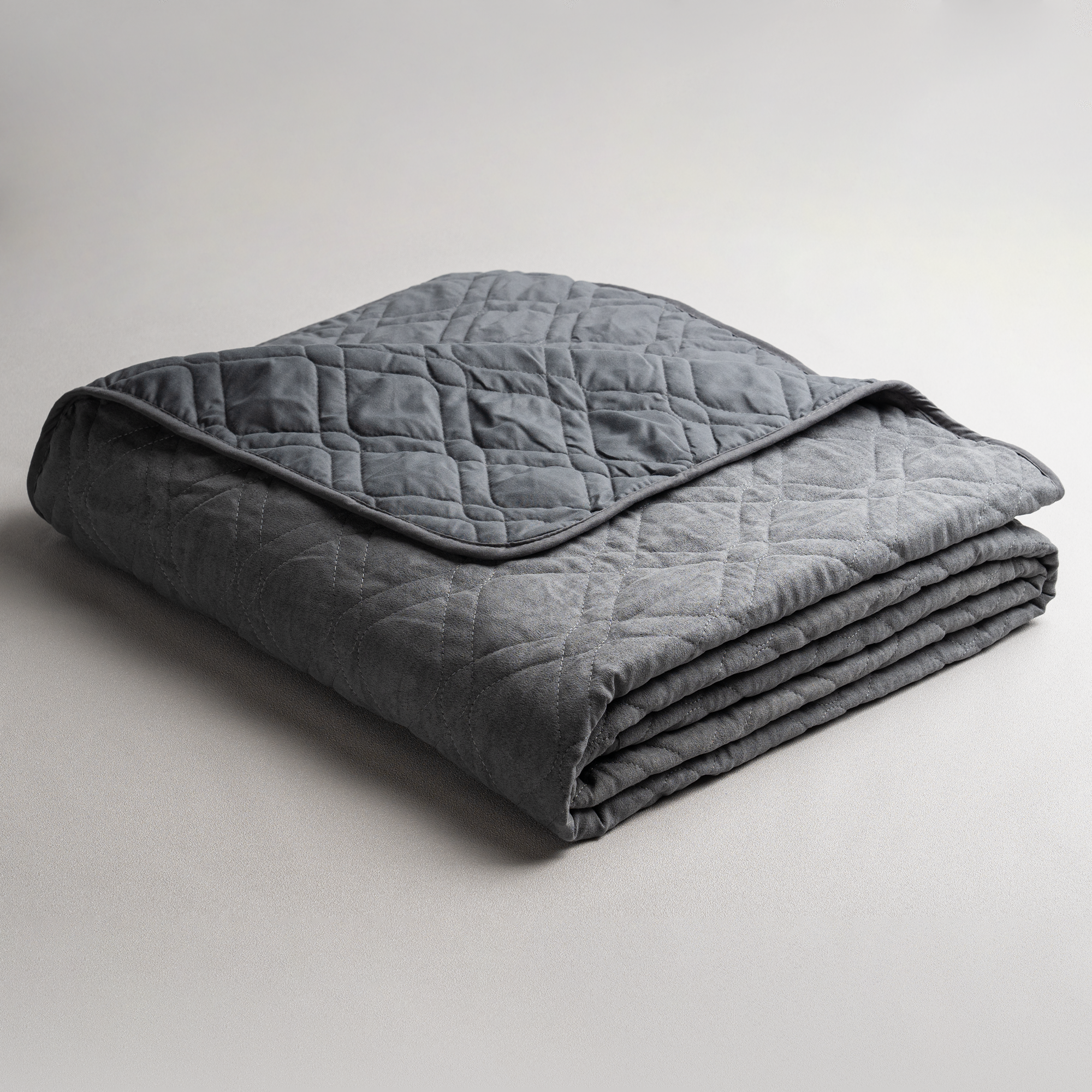 Покрывало 220x240 см замша цвет стальной