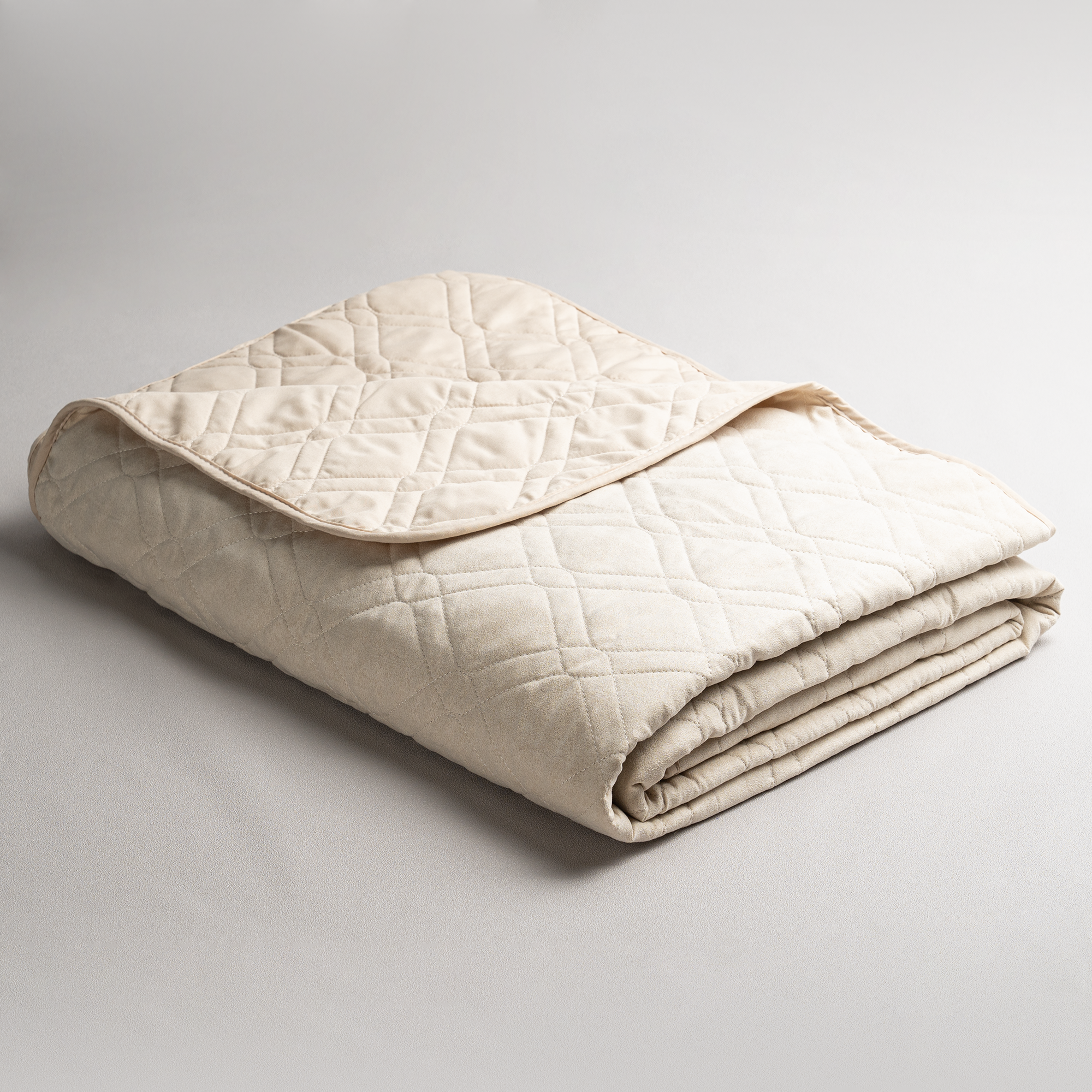 Покрывало 220x240 см замша цвет крем