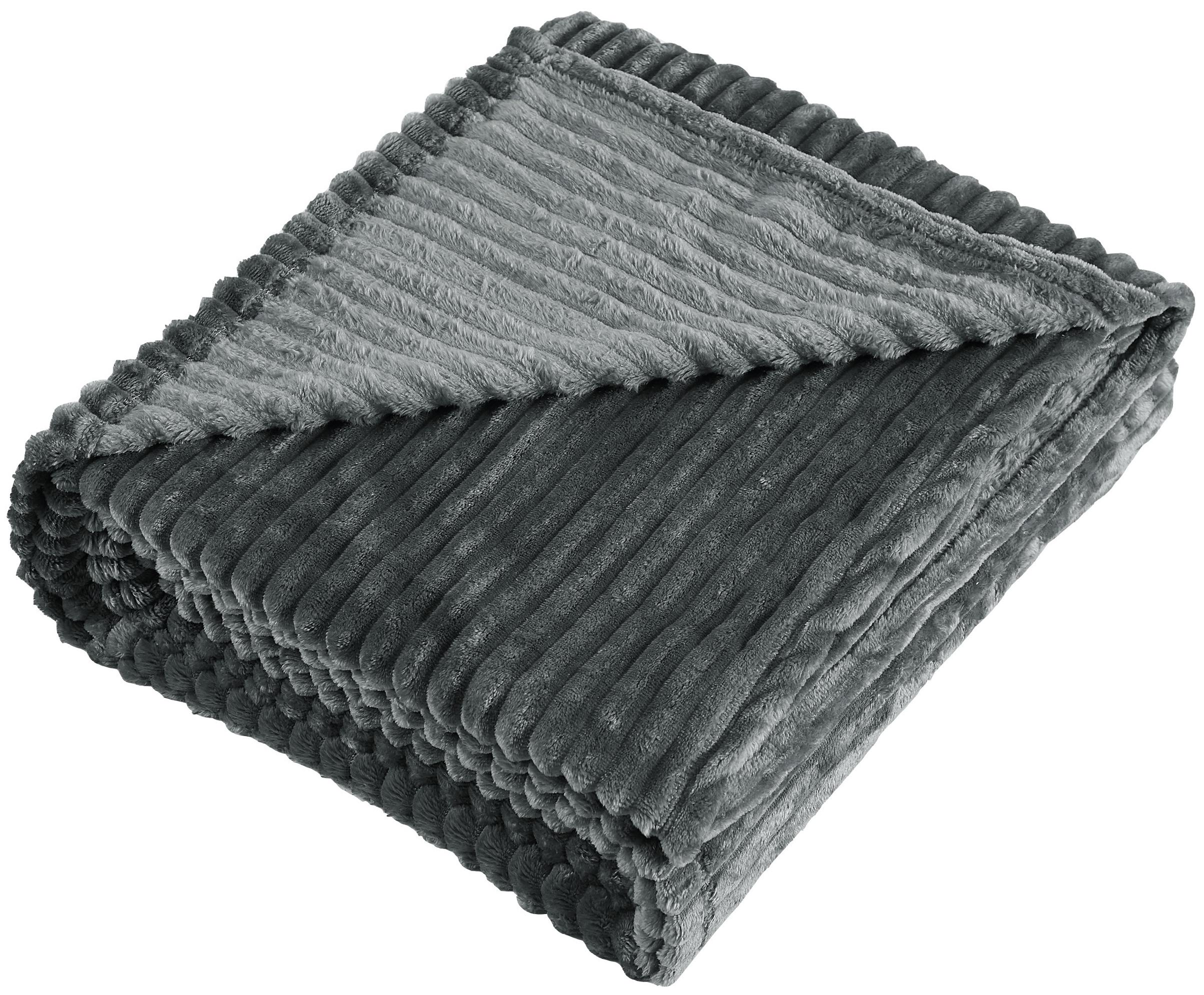 Изображение товара Плед Line 150x200 см велсофт серый дизайн современный для дома