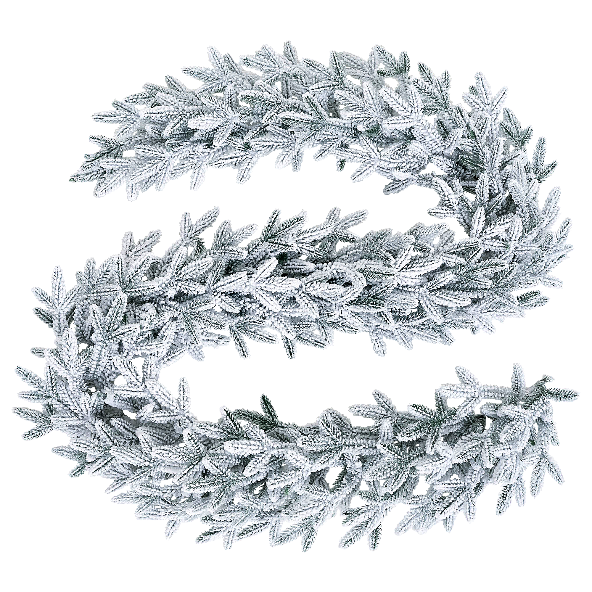 Изображение товара Хвойная гирлянда Новая елка Итальянская со снегом 200 см для декора интерьера и улицы