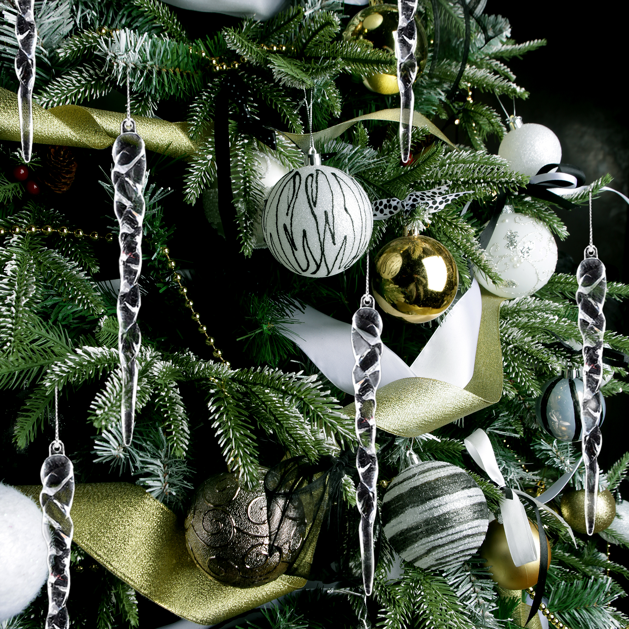 Изображение товара Украшение елочное Сосульки прозрачный 12 шт.