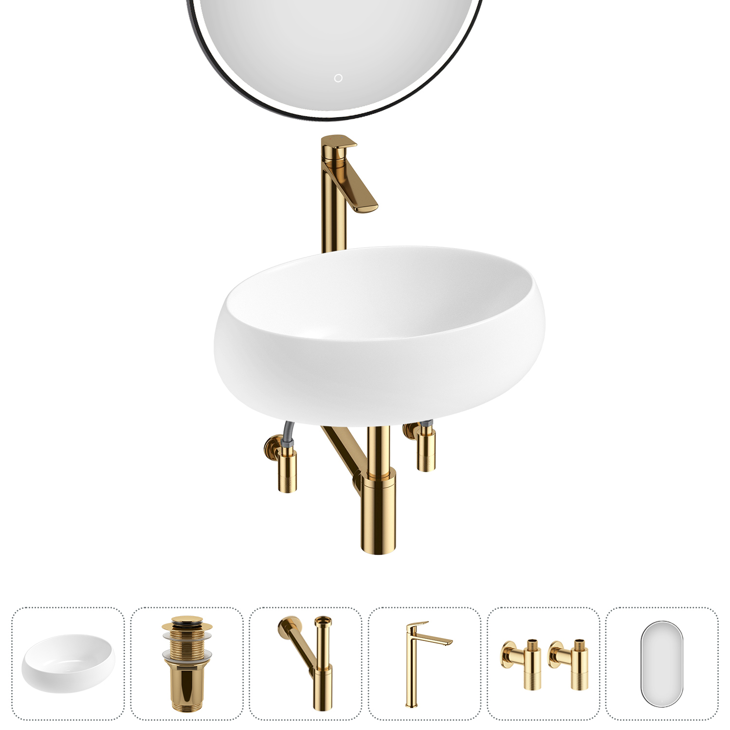 Изображение товара Раковина Lavinia boho bathroom sink 50см комплект глянцевый белый Германия