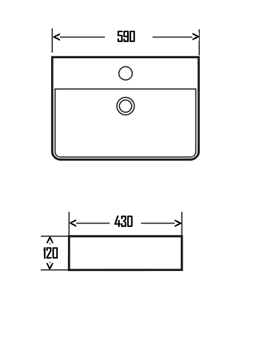 Изображение товара Раковина мебельная Aquame 59 см AQM5003 цвет белый
