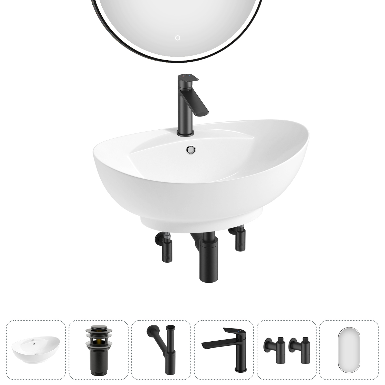 Изображение товара Раковина Lavinia boho bathroom sink 20219290R 59см с комплектом 6 в 1