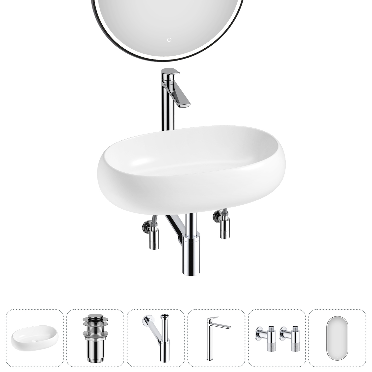 Изображение товара Раковина Lavinia Boho Bathroom Sink 20219257R 56 см белая комплект