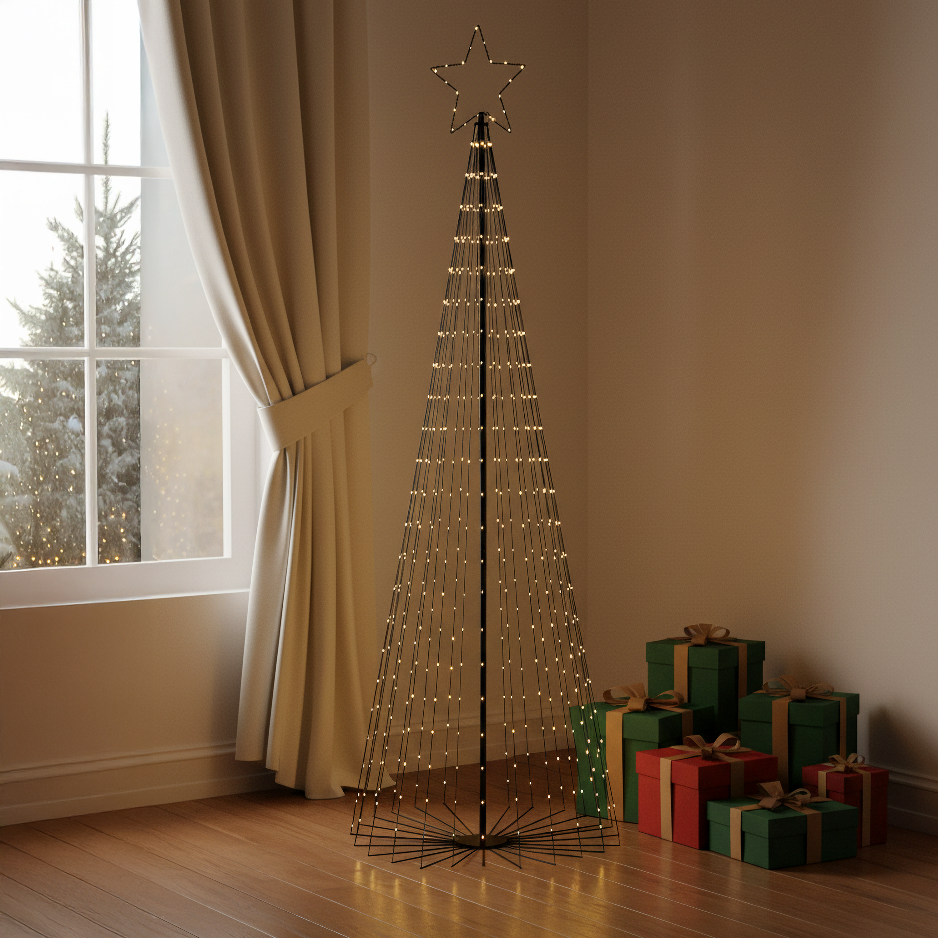 Изображение товара Светящаяся электрическая фигура KREAFORTA Елка 401 светодиодов h210 см