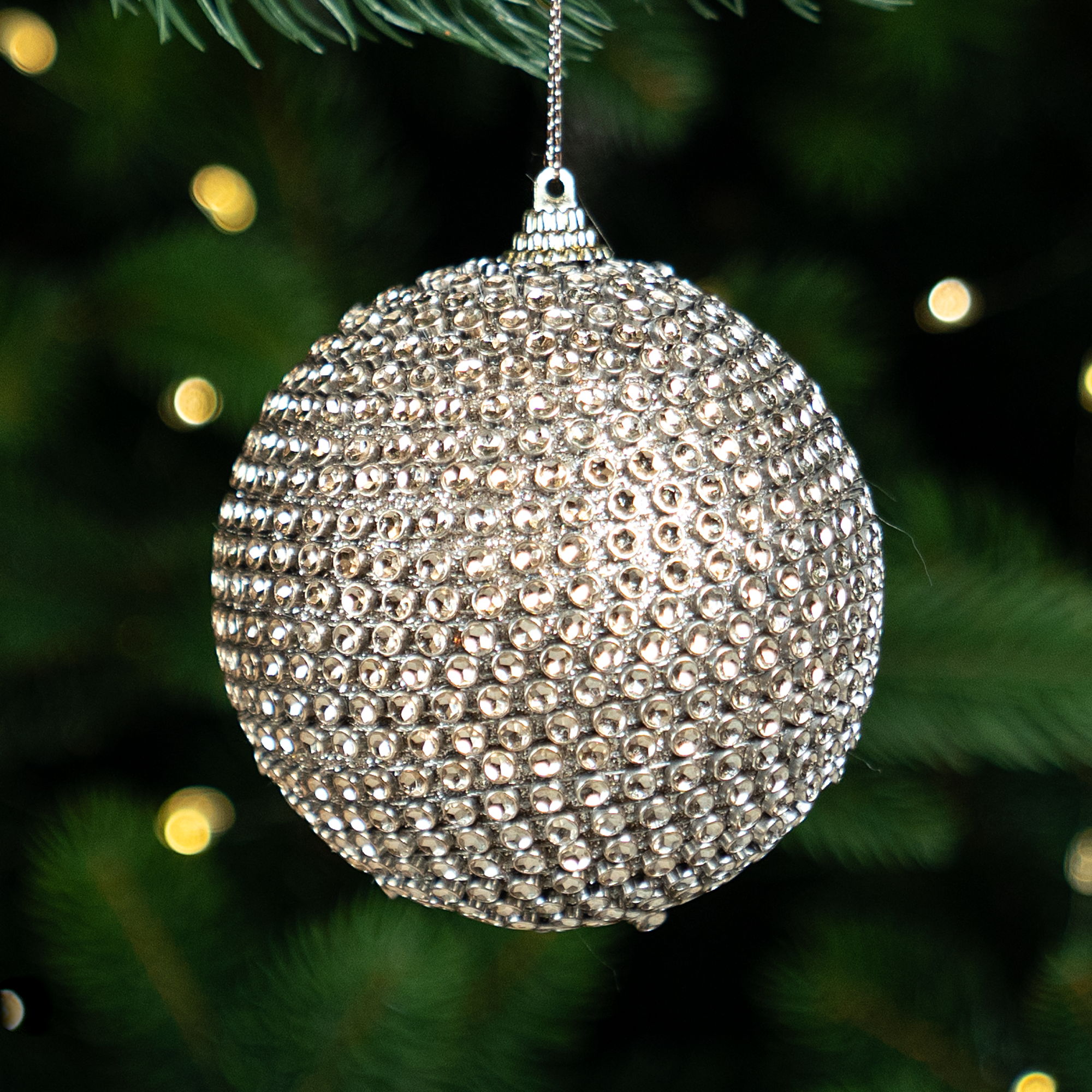 Изображение товара Елочный шар KREAFORTA с бисером ø8 см шампань праздничное украшение