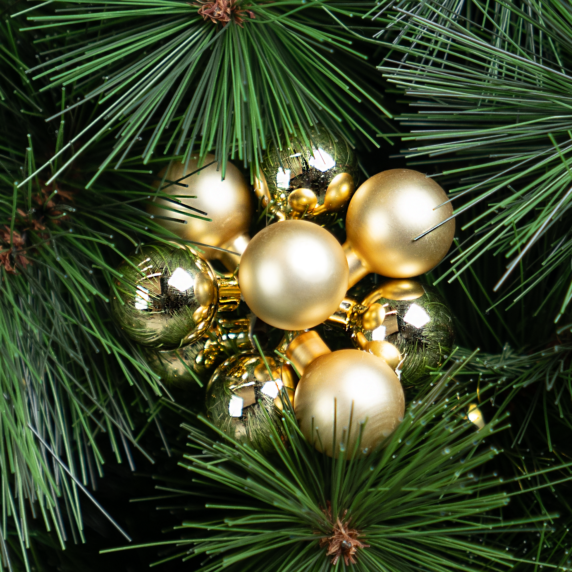 Изображение товара Набор из 10 золотых стеклянных елочных шаров 2 см KREAFORTA