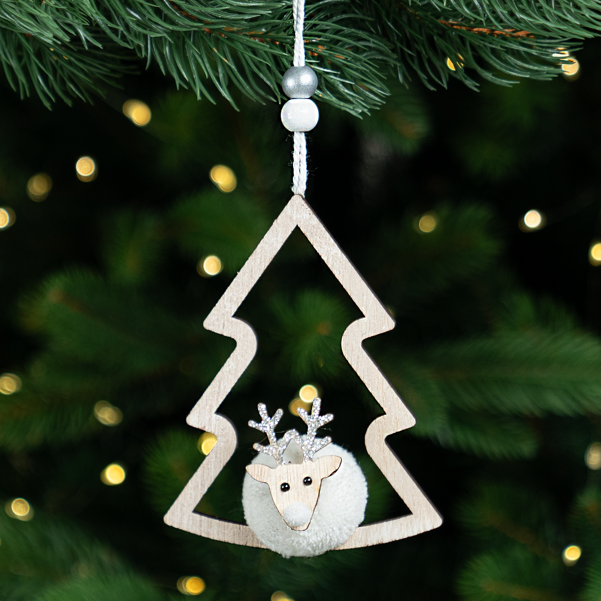 Изображение товара Декоративная елочная игрушка KREAFORTA серый Елка 11 см для новогоднего декора