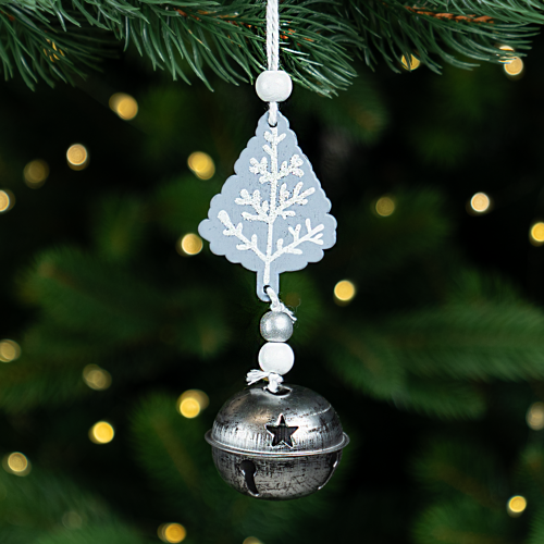 Изображение товара Украшение декоративное подвесное KREAFORTA Колокольчик 15 см серый