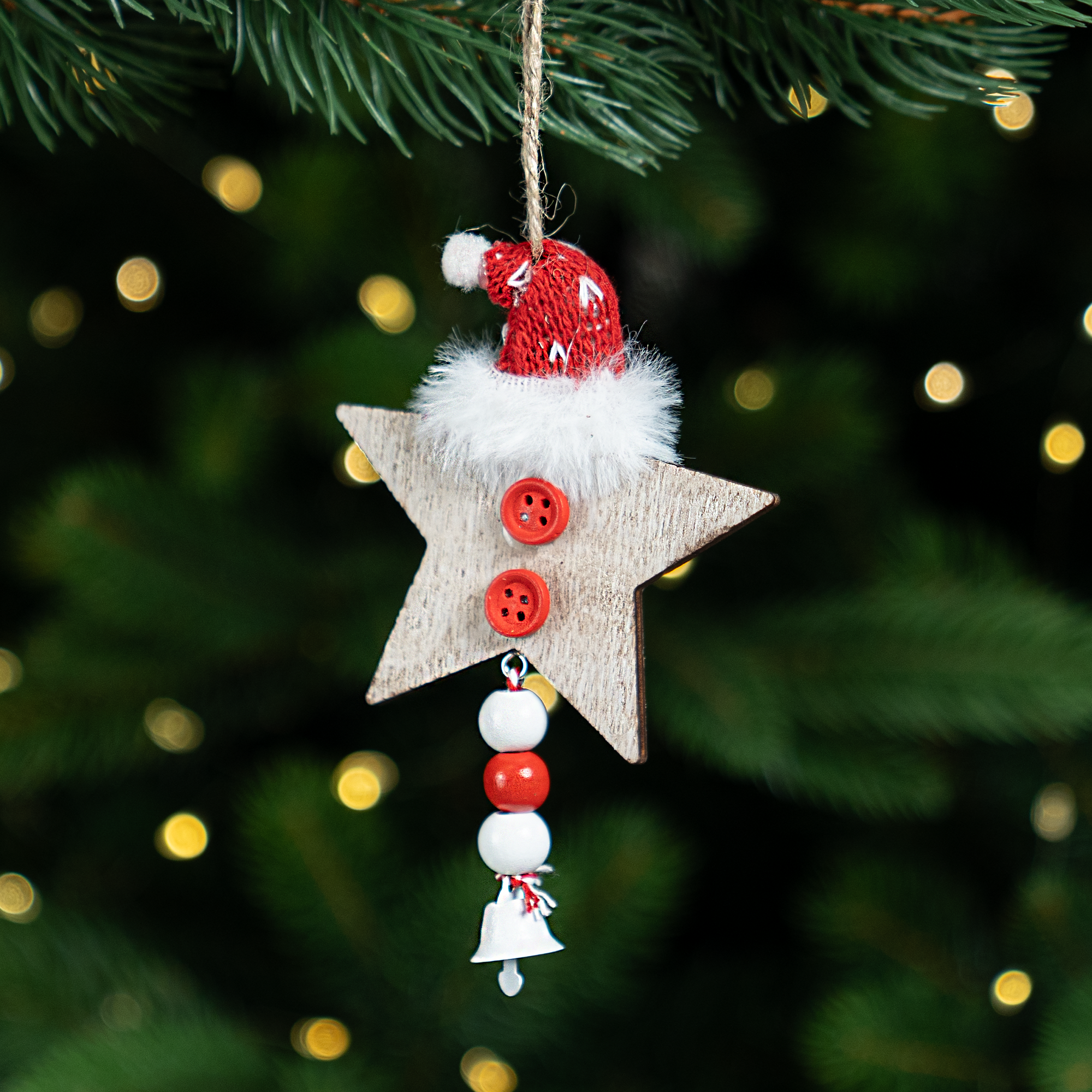 Изображение товара Украшение декоративное подвесное KREAFORTA Звезда 15 см бежевый