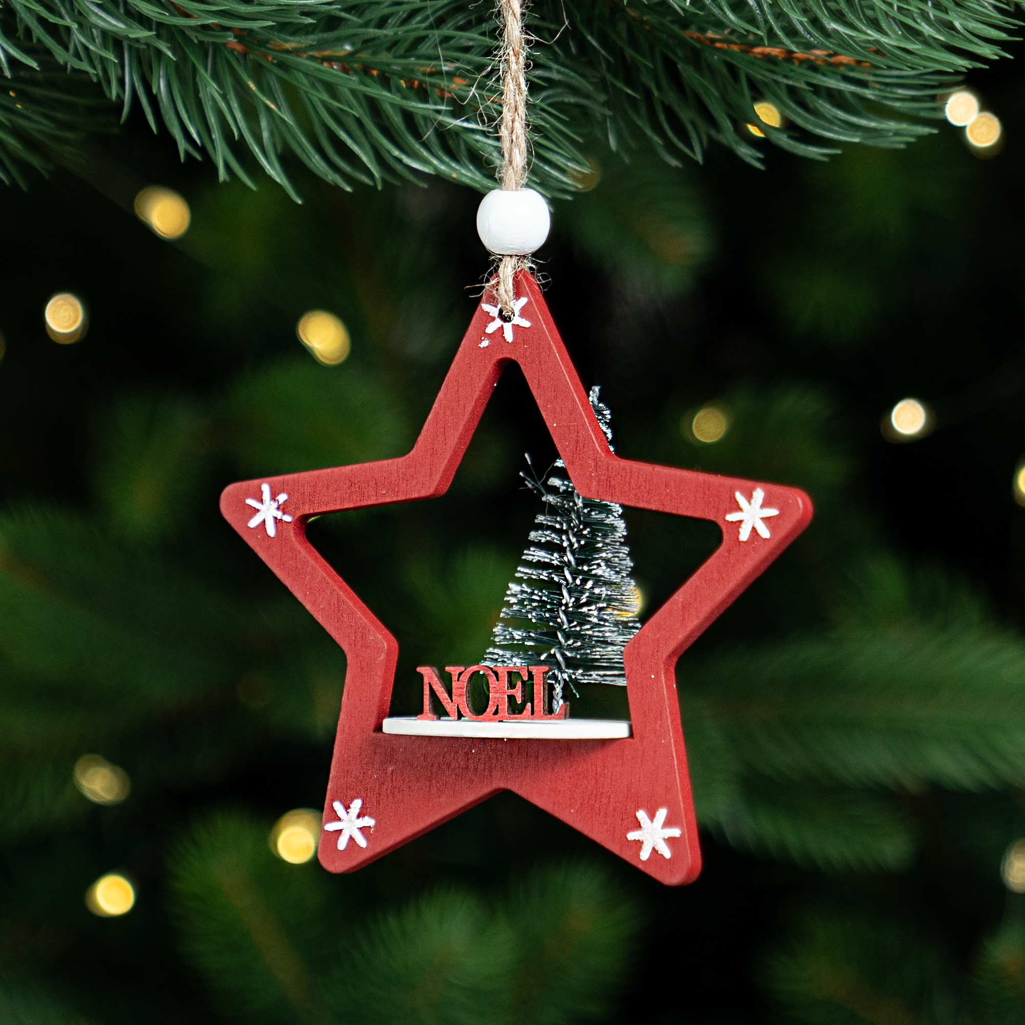 Изображение товара Украшение декоративное подвесное KREAFORTA Звезда 11 см красный