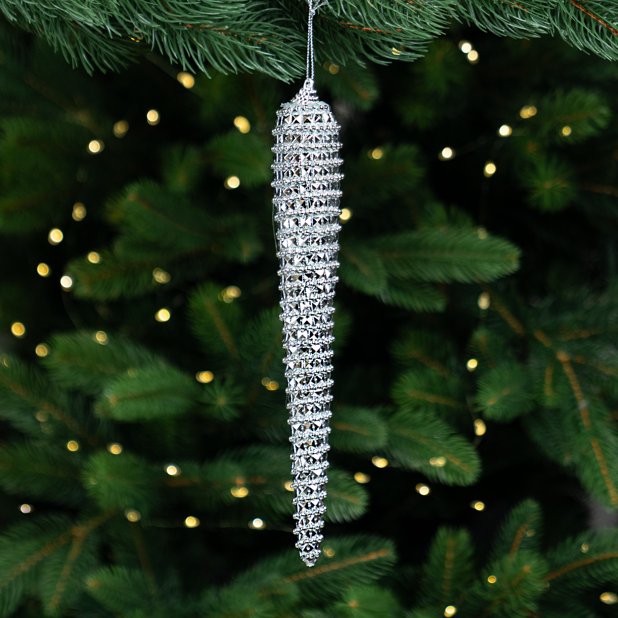 Изображение товара Украшение декоративное KREAFORTA Сосулька 25 см серый