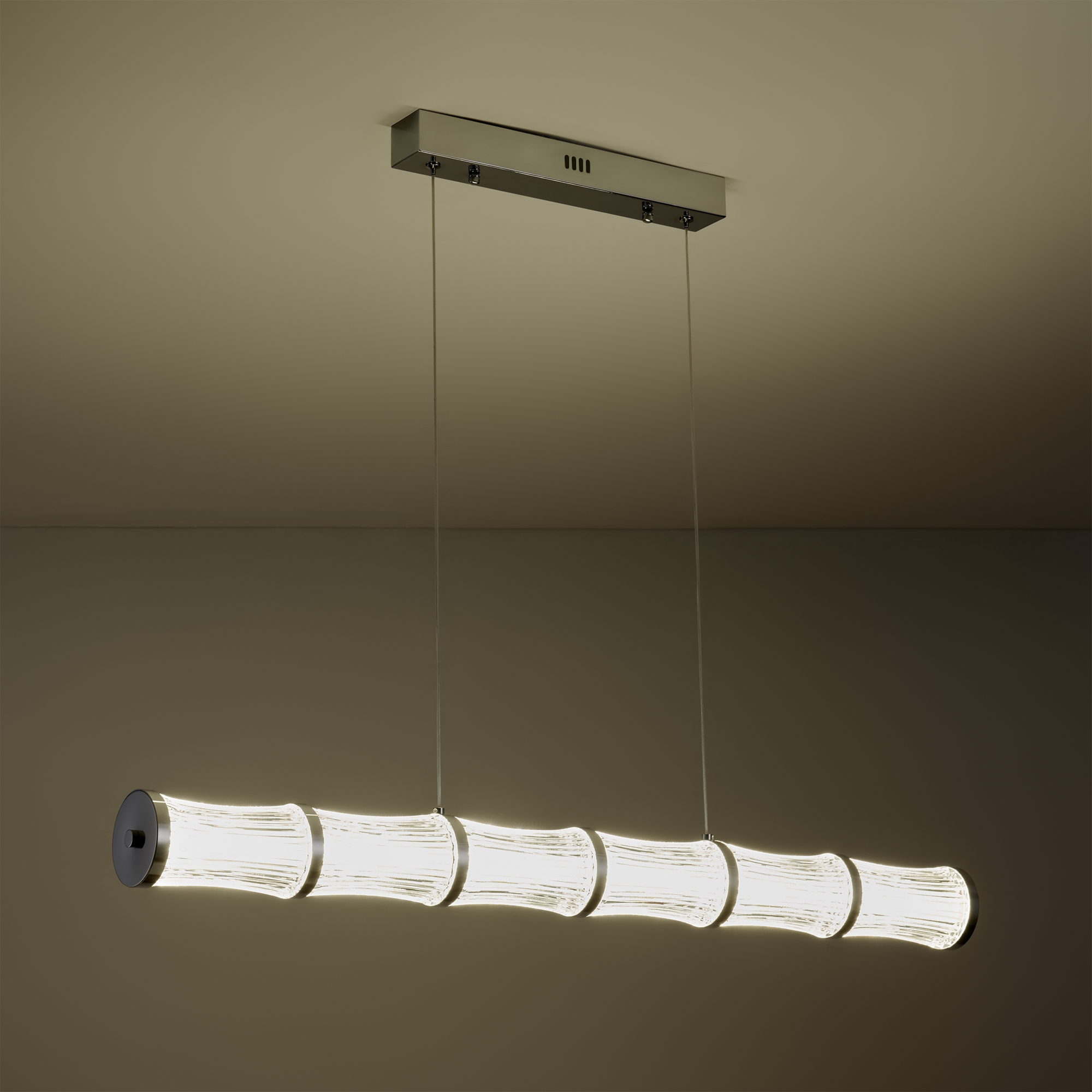 Изображение товара Светильник подвесной Tubis 38 Вт 18 м² нейтральный белый свет цвет хром/прозрачный