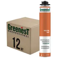 Изображение товара Пенополиуретановый напыляемый утеплитель Greenest 188128550 лето 850 мл, 12 шт