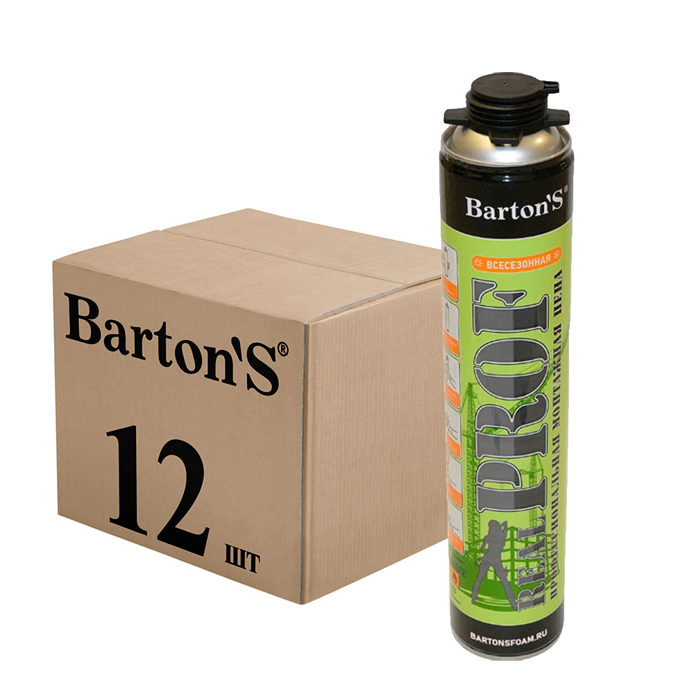 Изображение товара Пена монтажная Bartons Br109 всесезонная 750 мл для герметизации и изоляции