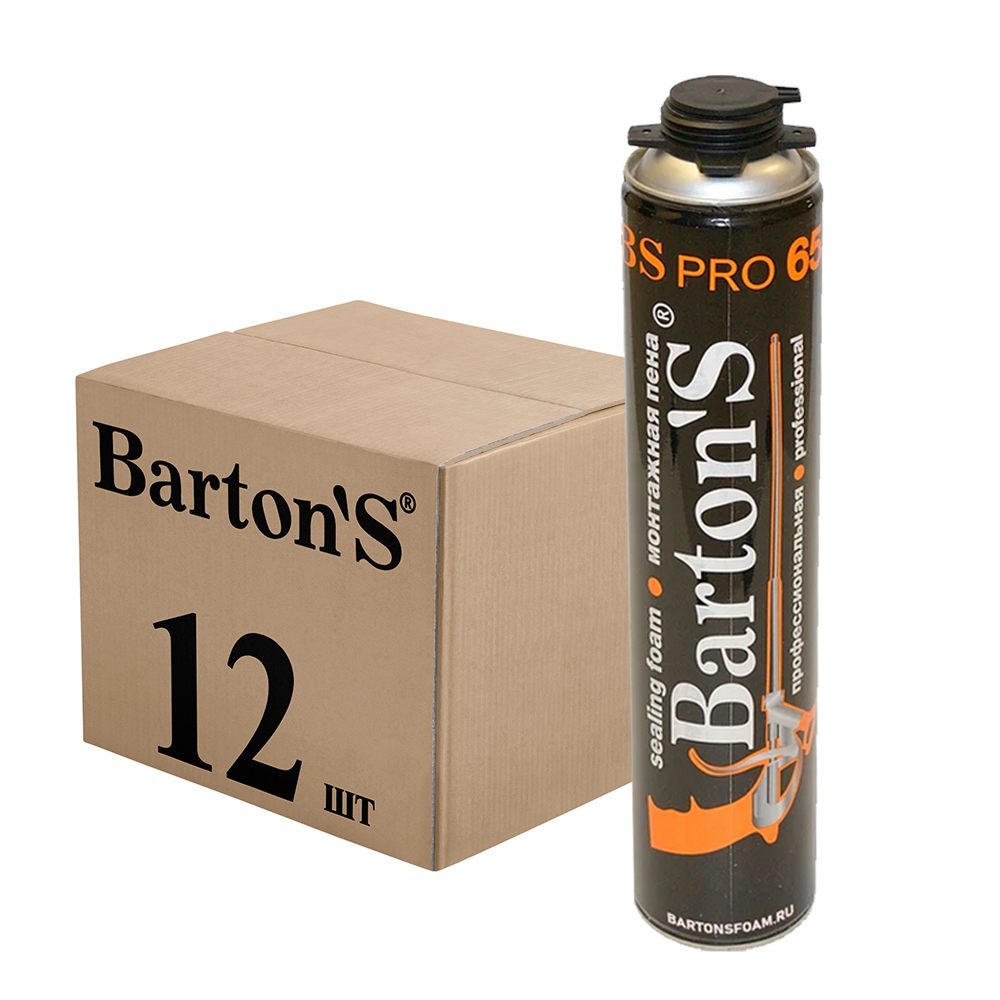 Изображение товара Пена монтажная профессиональная Bartons Br238 65+ летняя 880 мл 12 шт