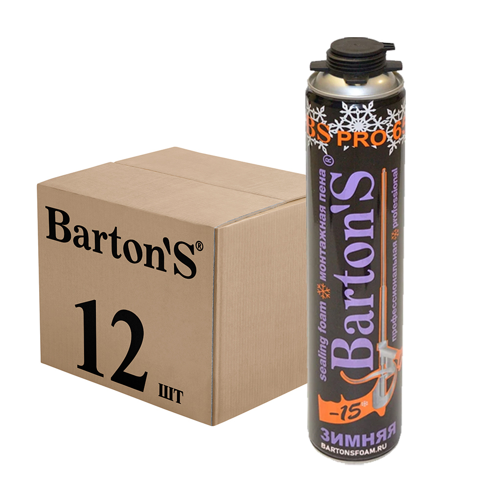 Изображение товара Пена монтажная профессиональная Bartons Br326 65+ зимняя 880 мл 12 шт