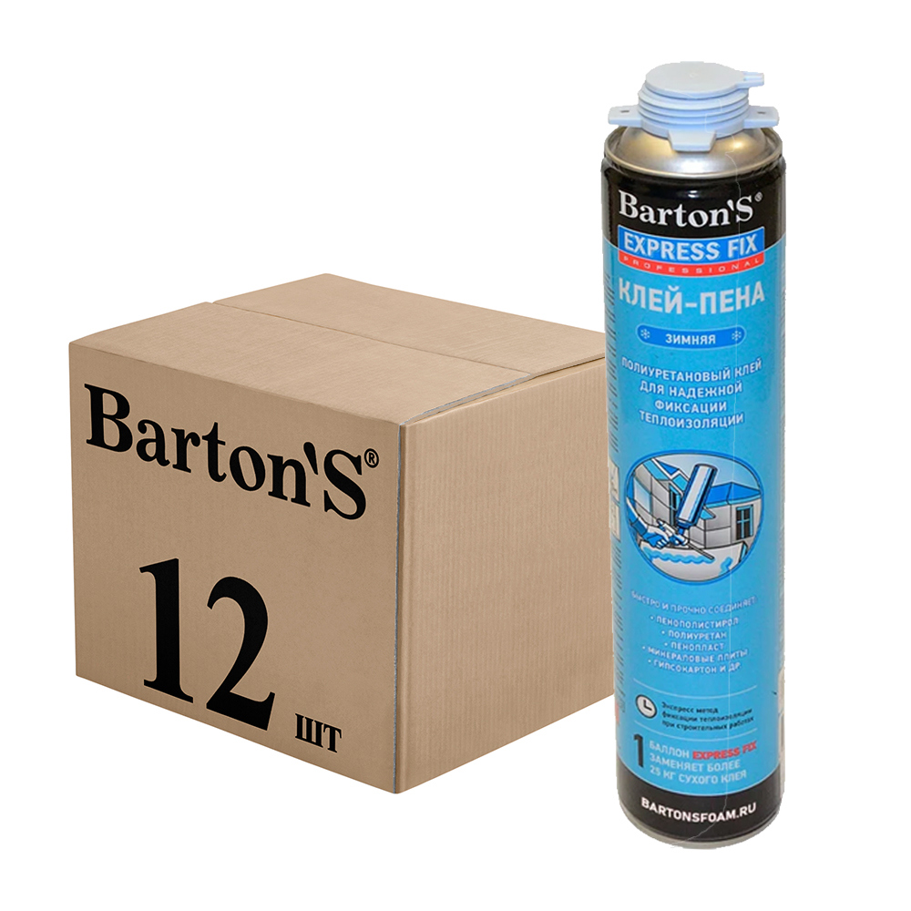 Изображение товара Клей-пена профессиональная Bartons Br277 45 зимняя 750 мл 12 шт