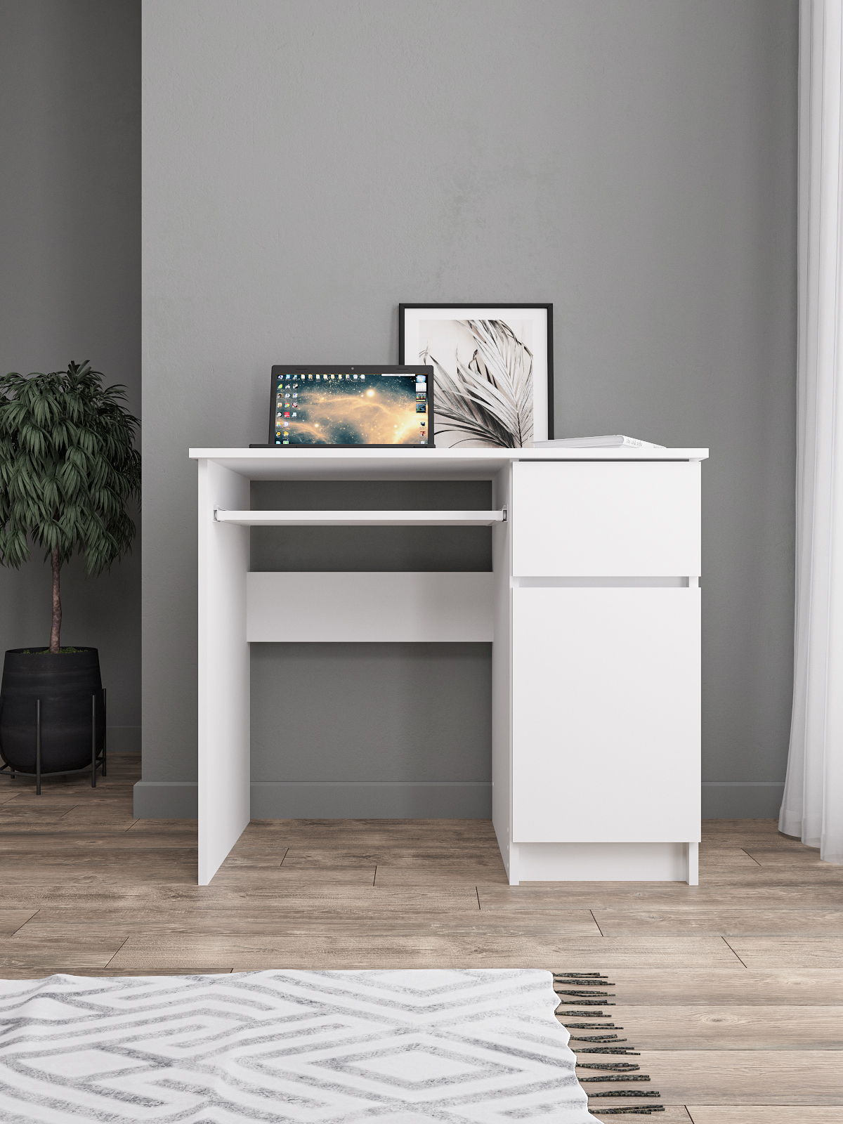 Изображение товара Письменный стол ДСВ МЕБЕЛЬ Мори 90x77x50 см белый