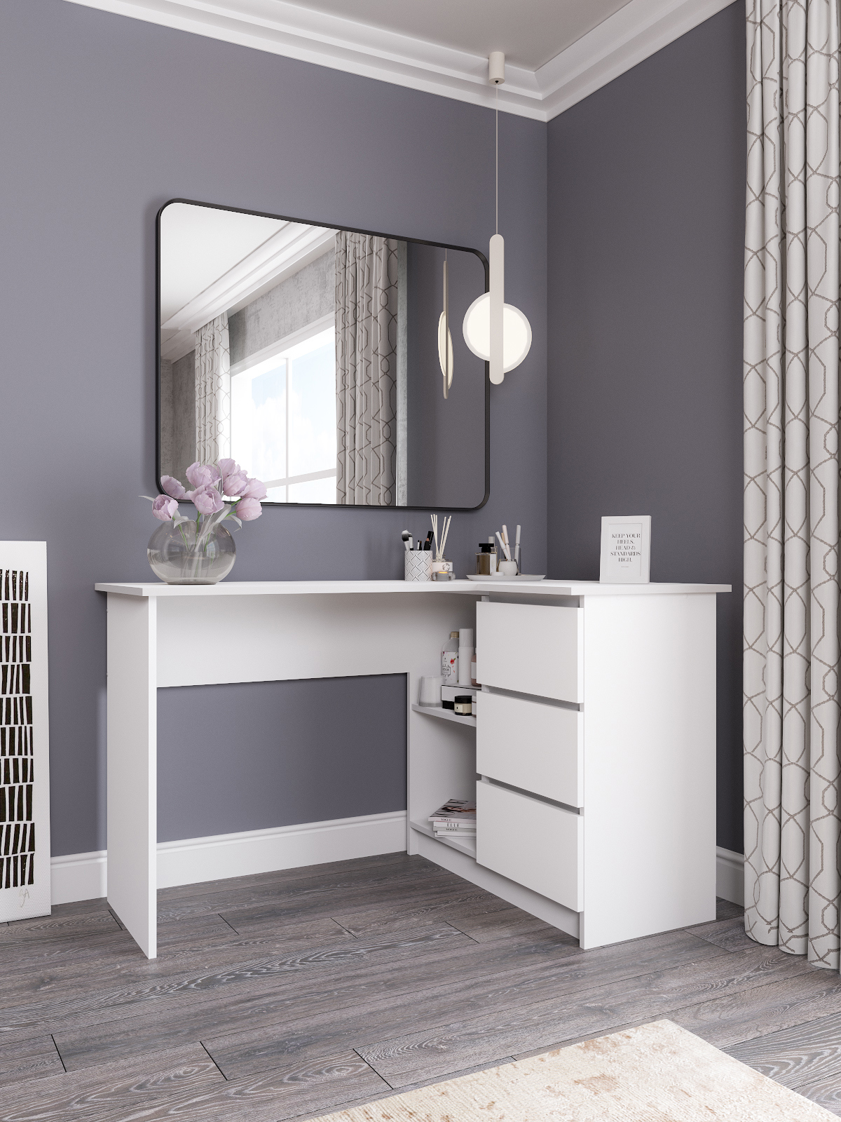 Изображение товара Стол письменный Мори 52126 угловой многофункциональный белый из ЛДСП