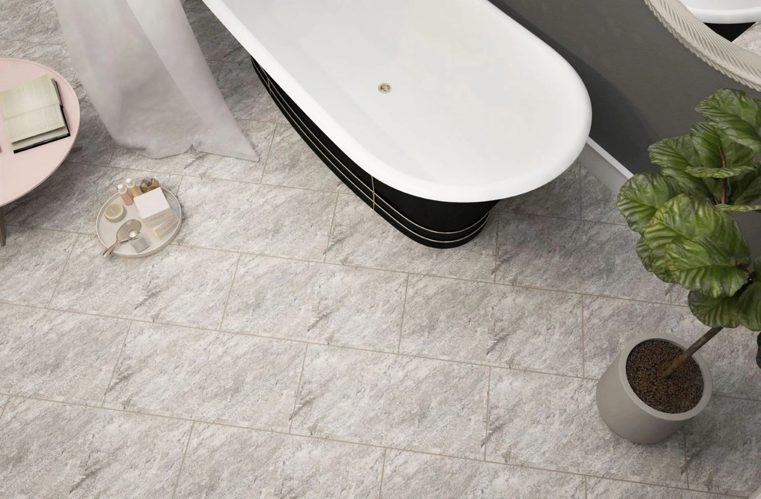 Изображение товара Керамогранит Керамин Кварцит 60x30см белый матовый для влажных помещений