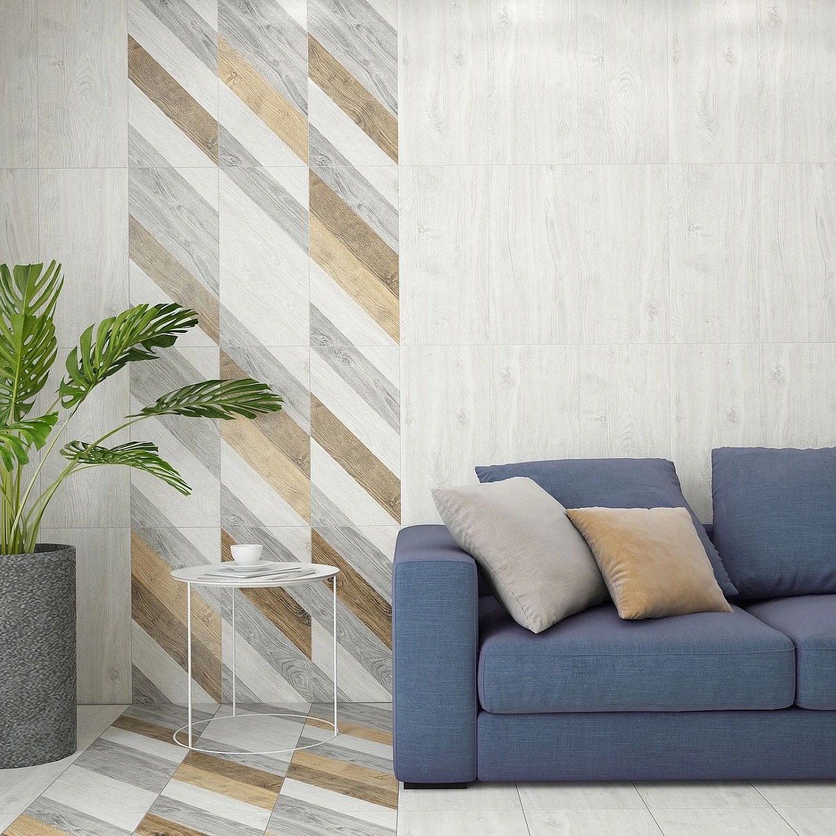 Изображение товара Керамогранит Керамин Ноттингем 00-003491 60x30см светло-серый под дерево