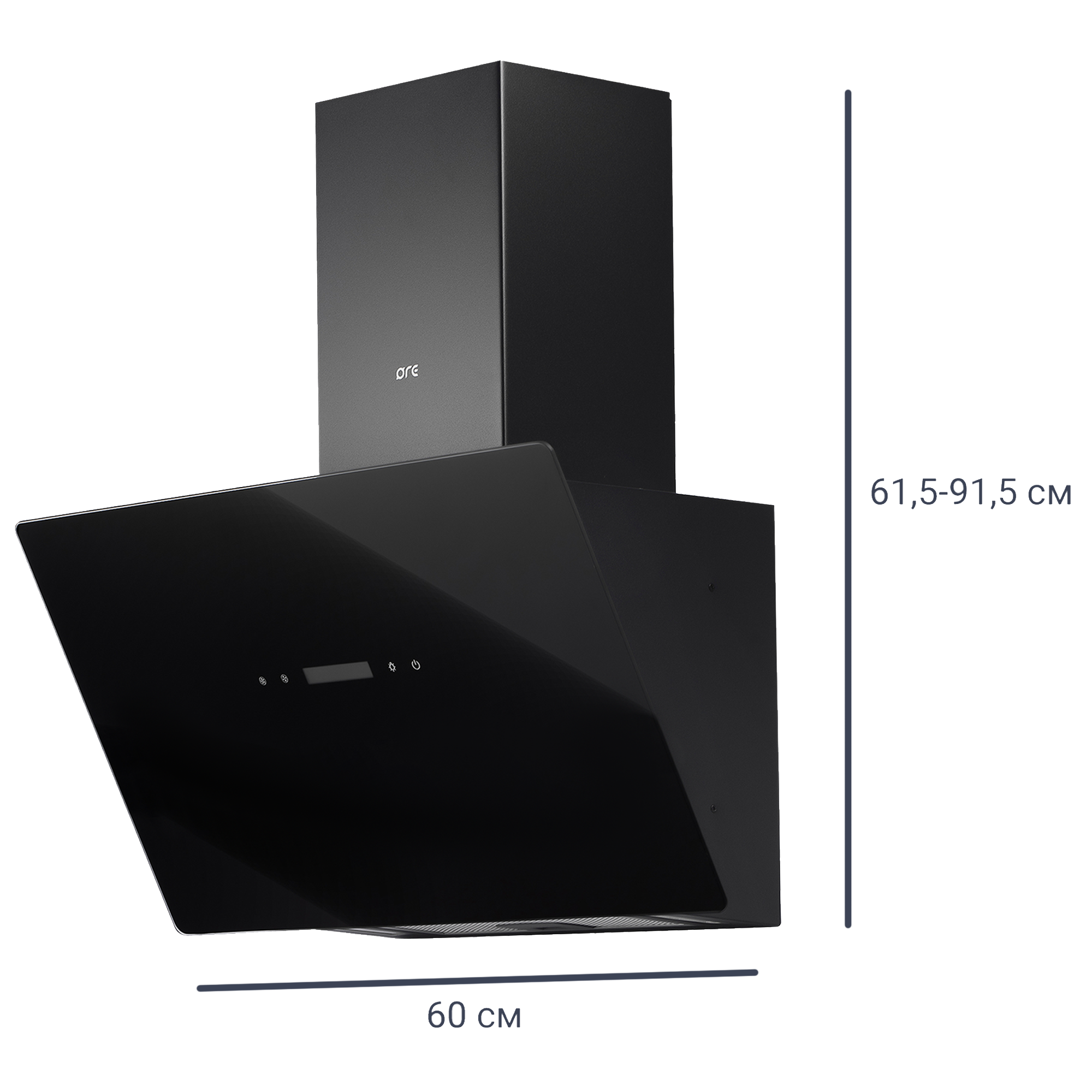 Вытяжка наклонная Ore Etne C 60 60 см цвет чёрный - 1