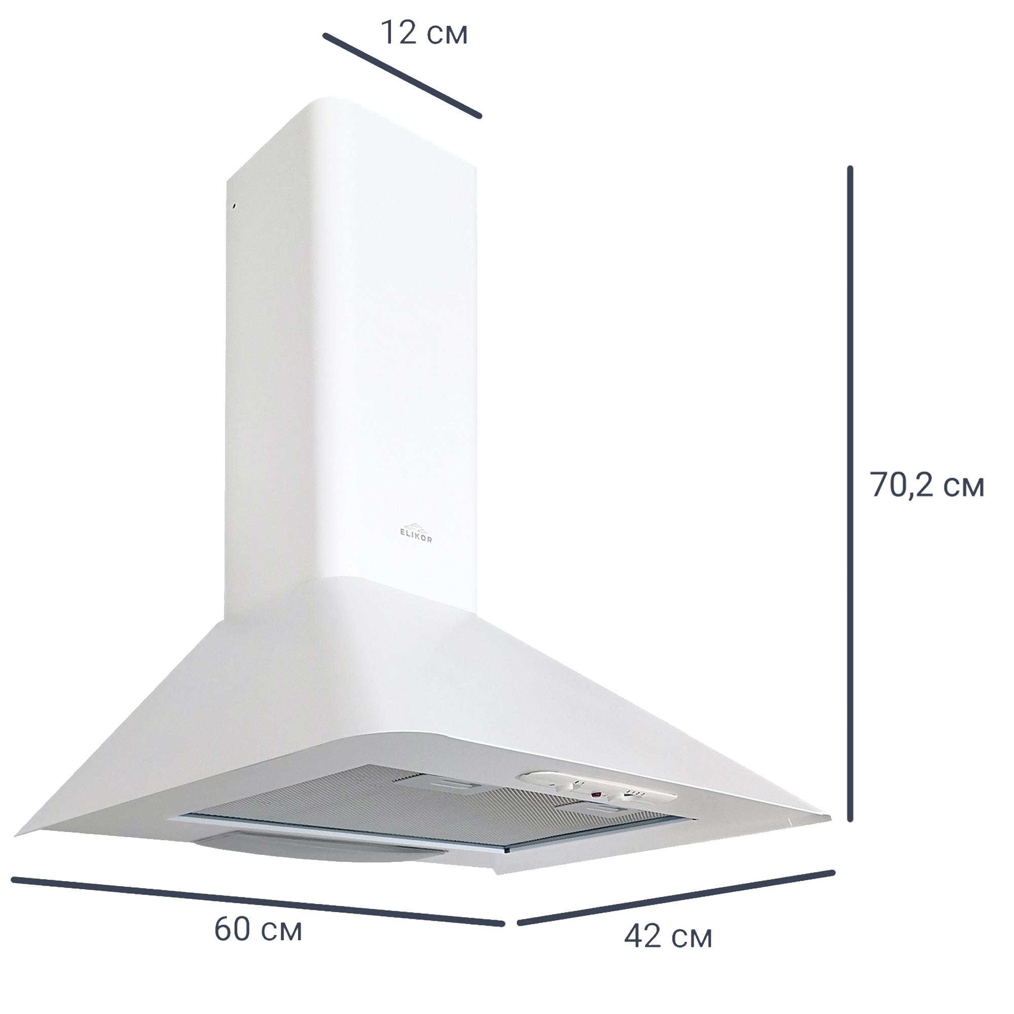 Вытяжка купольная Elikor Fleur 60 см цвет белый - 1