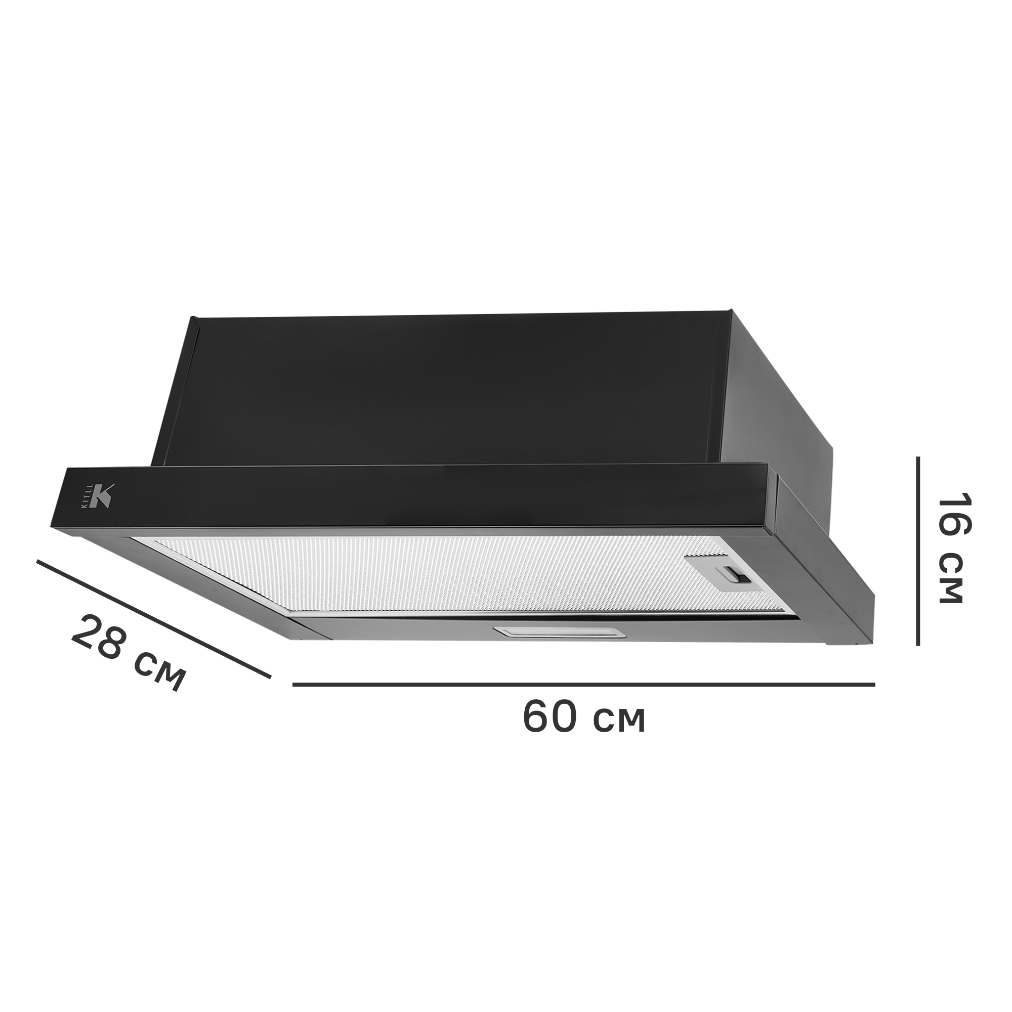 Вытяжка встраиваемая Kitll KCH 6402 60 см цвет черный - 1