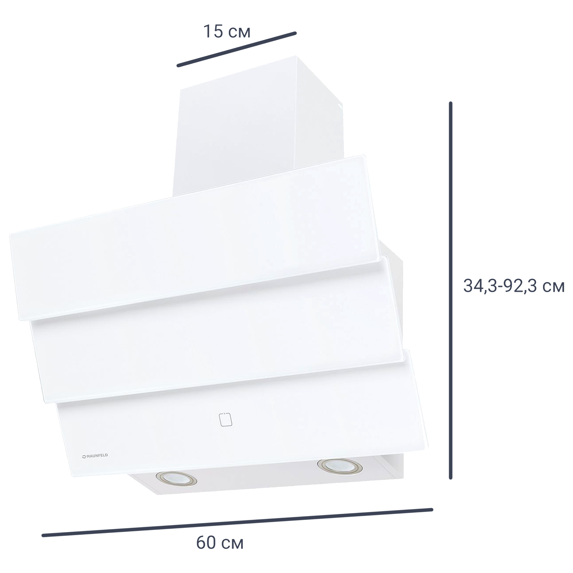 Вытяжка наклонная Maunfeld Cascada 60 Glass White 60 см цвет белый - 1