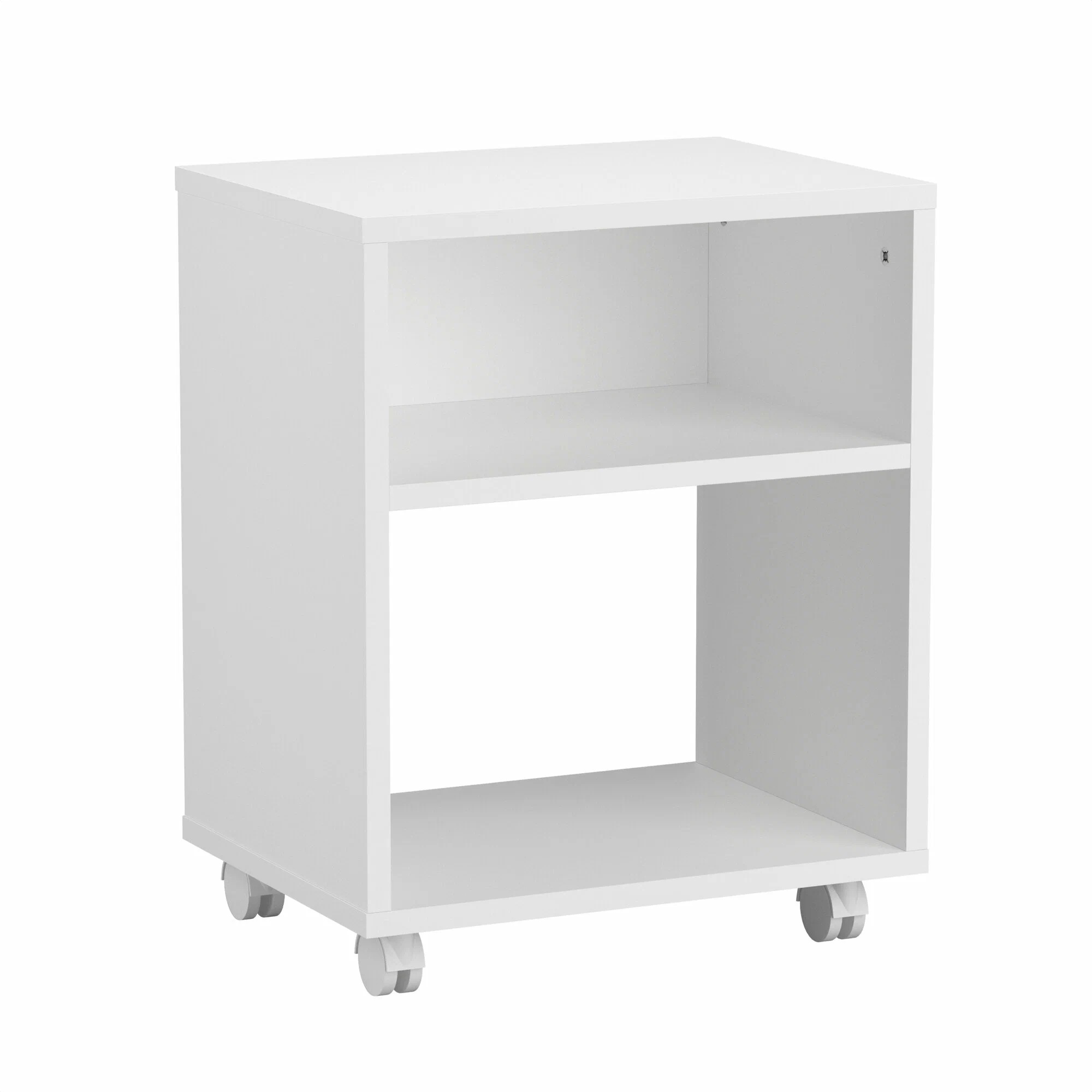 Изображение товара Тумба прикроватная Beneli Теви на колесиках белая современный дизайн