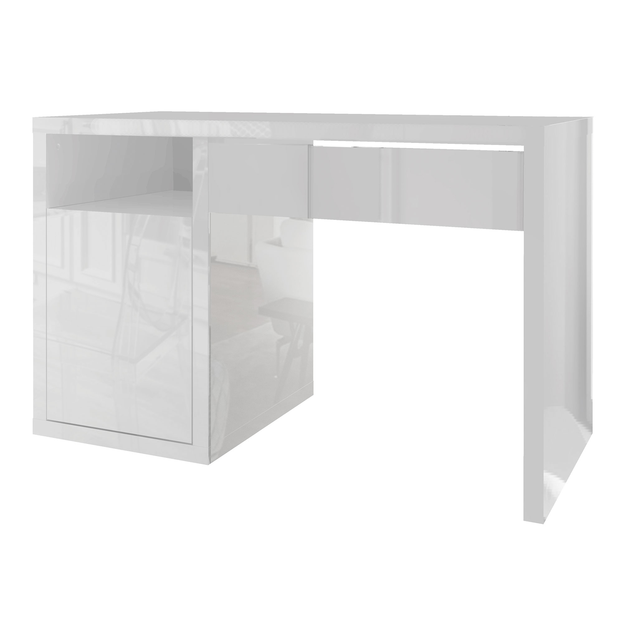 Изображение товара Стол письменный Beneli Спейс 120x76x60 см ЛДСП цвет белый глянец