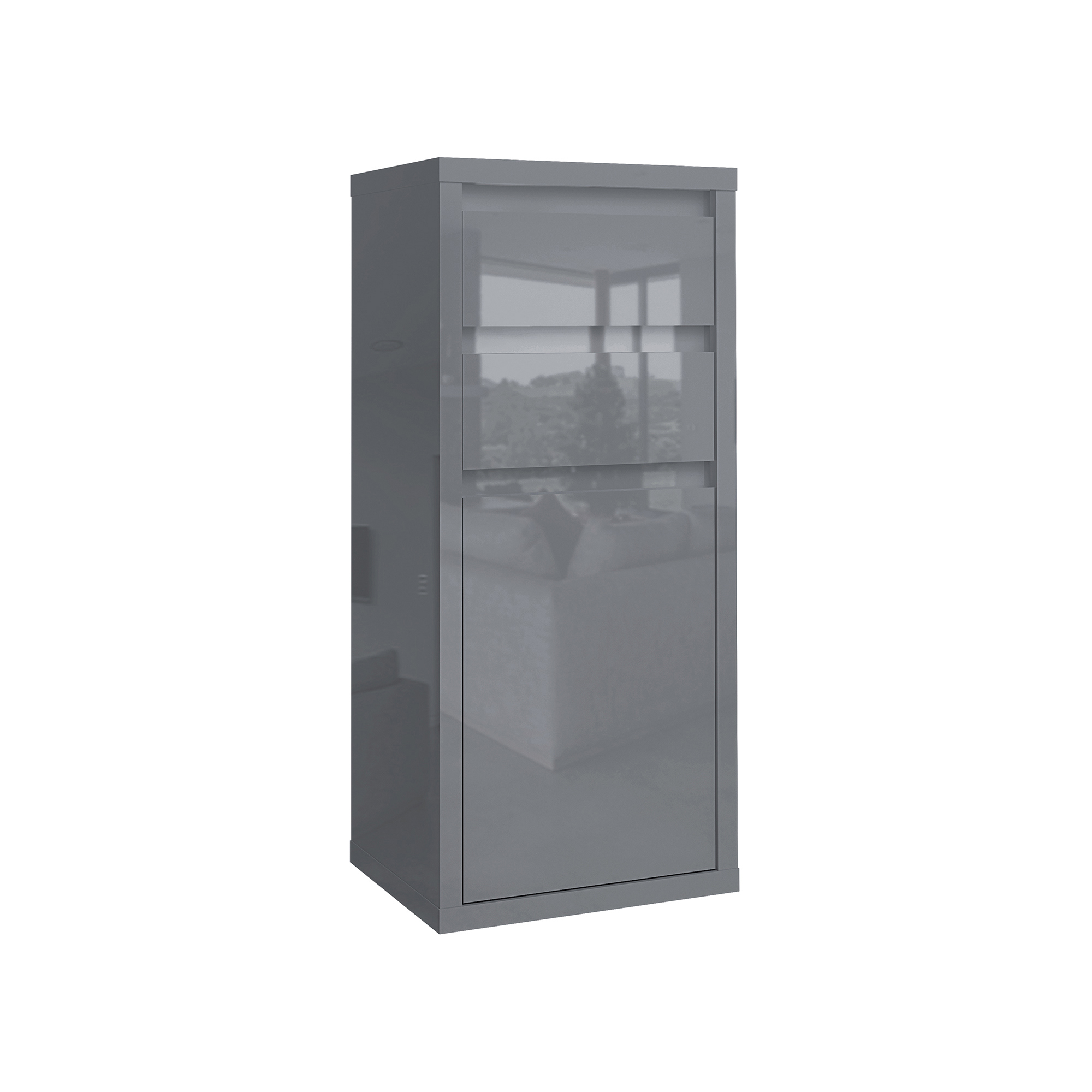 Изображение товара Комод Beneli Спейс 2 ящика 54.6х40х121.3 см ЛДСП цвет серый глянец