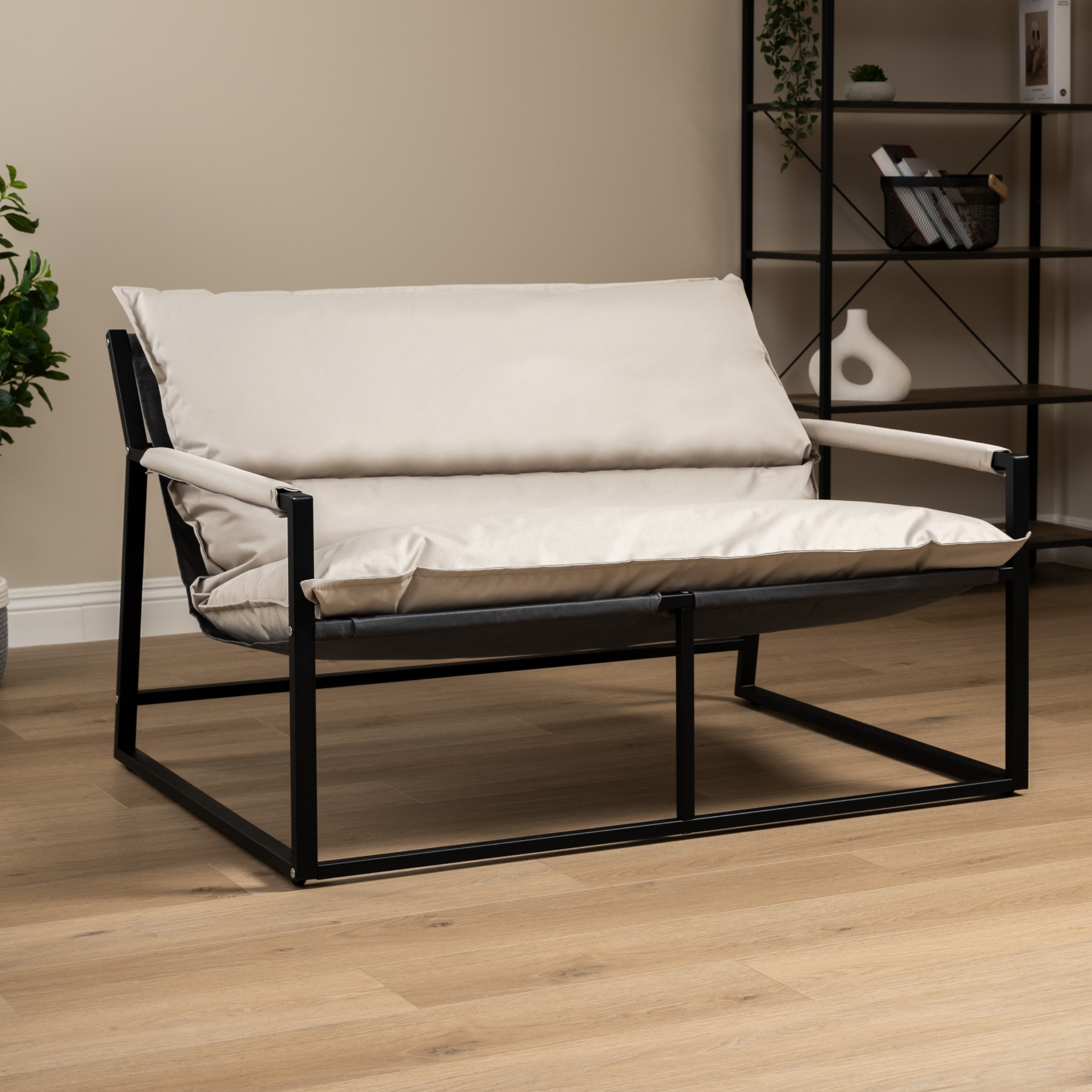 Изображение товара Диван прямой Egregor Монг 121x70x88 см бежевый стиль лофт современная мебель