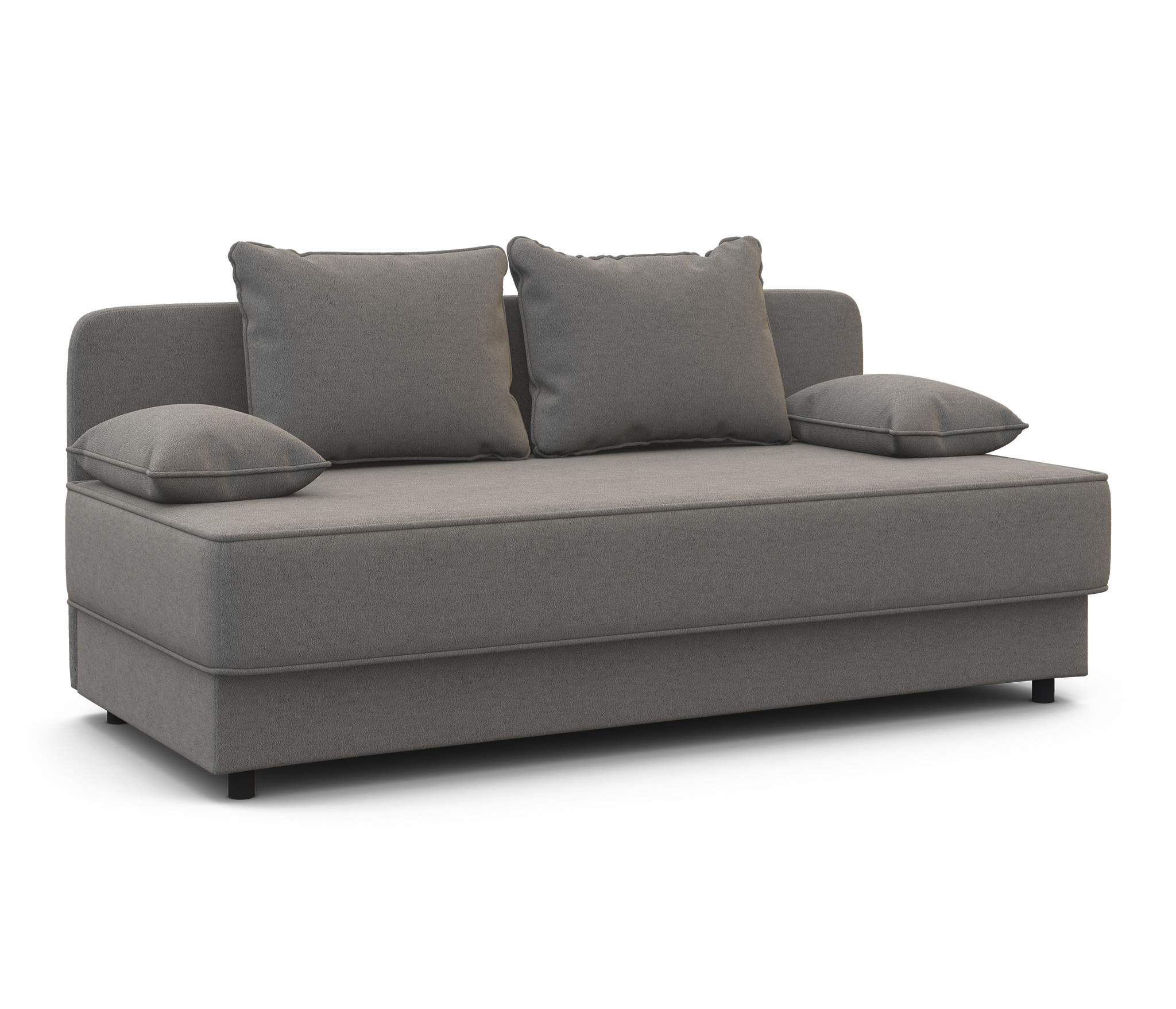 Изображение товара Кушетка Шарм-дизайн Прима 194x82x81 см велюр серый комфортная и практичная