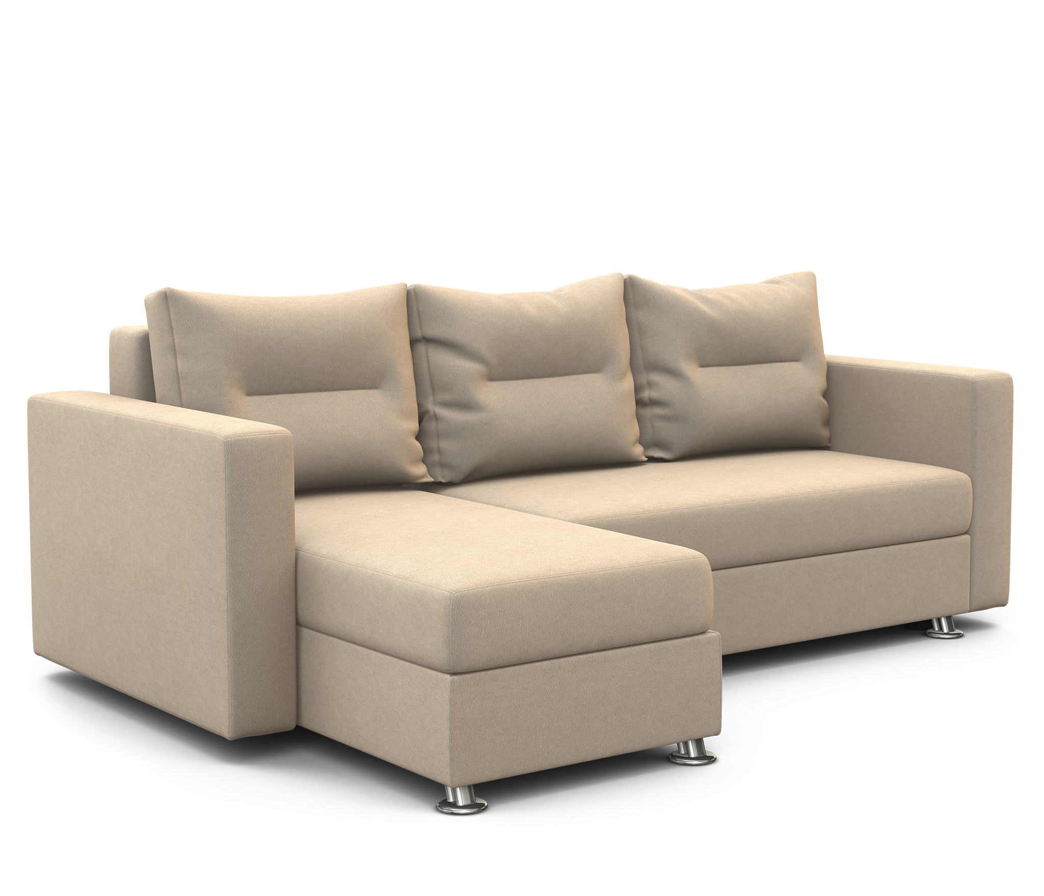 Изображение товара Диван угловой Шарм-дизайн Ария левый 225x78x150 см велюр цвет бежевый