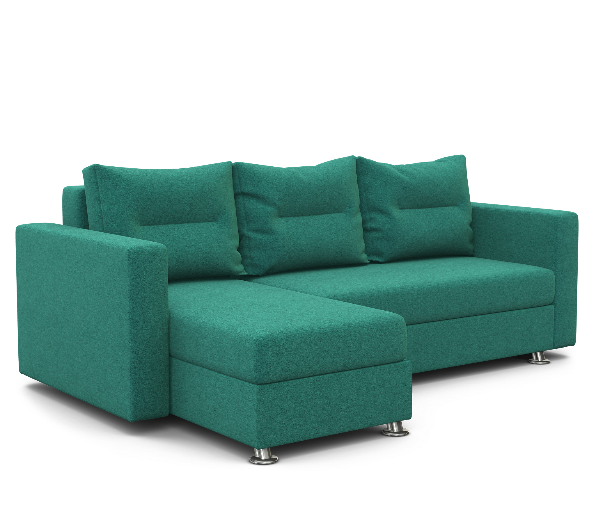 Изображение товара Угловой диван Шарм-дизайн Ария левый из велюра бирюзовый 225x78x150 см