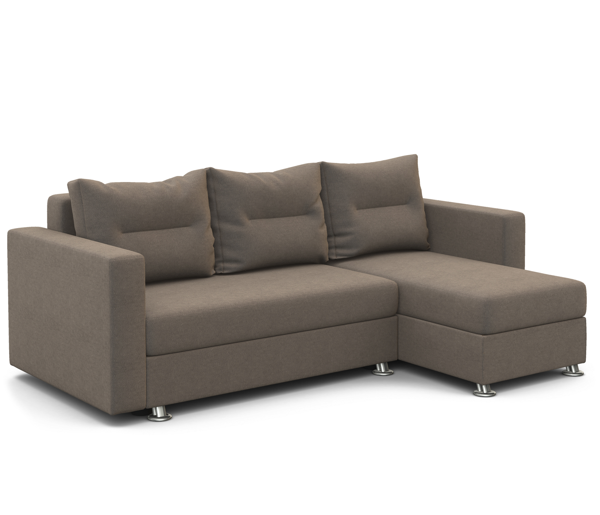 Изображение товара Диван угловой Шарм-дизайн Ария правый 225x78x150 см велюр цвет светло-коричневый