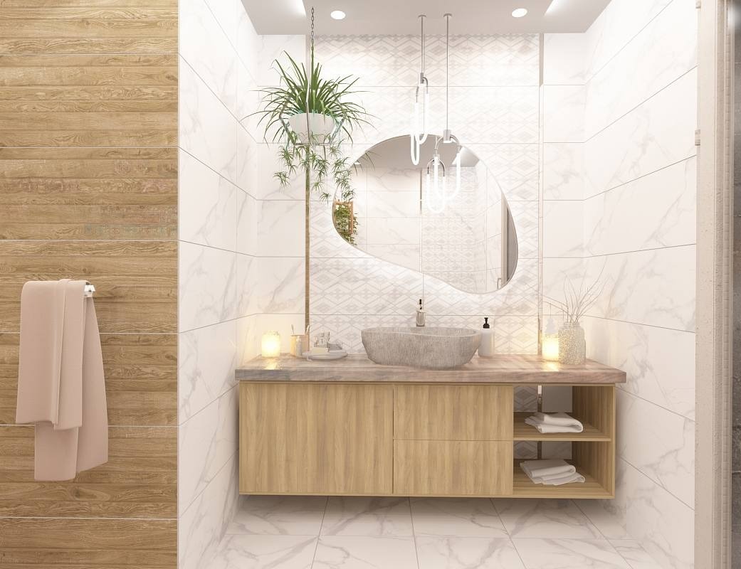 Изображение товара Напольная плитка Керамин CALACATTA BIANCO 1542 42x42см цвет белый